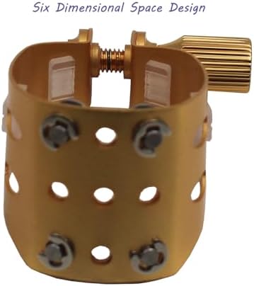 Eastern Music Saxophone Hard rubber mouthpiece Soprano alto Tenor metal ligature Ligature cap (Sandblust gold, Tenor MPC)
