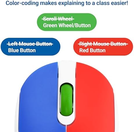 Clevy Kids Mouse - Colorful Ergonomic Bluetooth Computer and Laptop Kids Mouse for School and Home Computer Use - Wireless Children Friendly