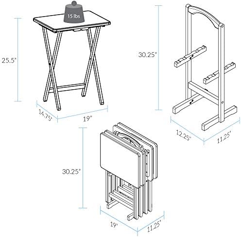 Casual Home 5 Piece Tray Table Set, Espresso