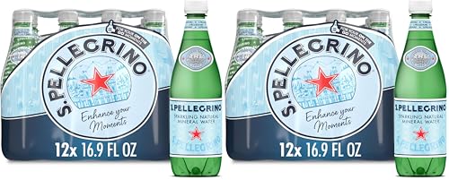 S.Pellegrino Sparkling Natural Mineral Water, Plastic Bottles, 16.9 Fl Oz (Pack of 12)