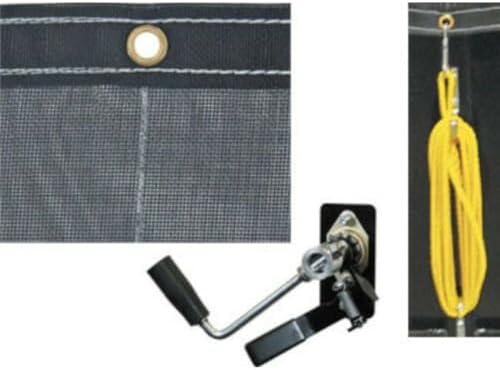 Buyers Products DTR7018 Aluminum Tarp System with Mesh Tarp, 7 x 18 Feet – Dump Body Tarp Kit, Dump Trailer Accessories, Heavy Duty Double-Stitched Hems, Brass Grommets, Telescoping Roller