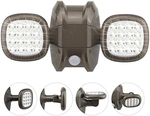 HONWELL Motion Sensor Light Outdoor Battery Operated Outside Security Flood Light Cordless IP65 Waterproof 32 LED Dual Head Spotlights