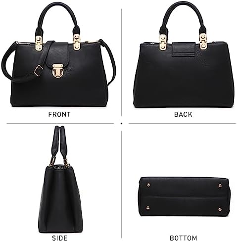 Dasein Women Satchel Handbags Top Handle Purse Medium Tote Bag Vegan Leather Shoulder Bag
