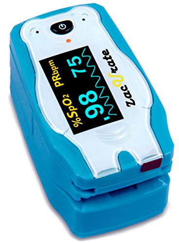 Zacurate Cute Digital Fingertip Pulse Oximeter for Small Finger Clip, SpO2 Blood Oxygen Saturation Monitor with OLED display - Animal theme