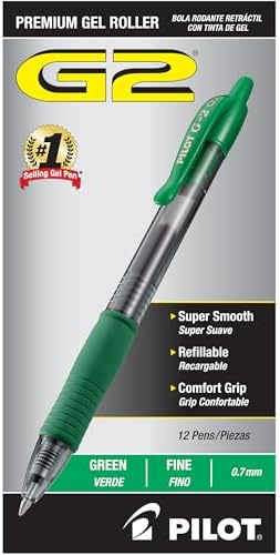 PILOT G2 Pens, 0.7mm, Black Ink, 12-Pack