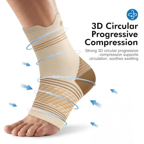 PAPLUS 6 Pairs Plantar Fasciitis Socks, Compression Socks with Arch Support