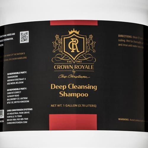 Crown Royale Deep Cleansing Dog Shampoo Concentrate, Revives Color and Texture, Nourishes and Stimulates Hair Growth, Made in USA, 1 gal