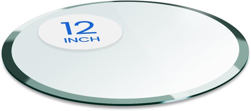 24 inch Round Glass Table Top - Tempered - 3/8" Thick Glass Surface, Safe Pencil Edge, Multipurpose for Dining Table, Patio, Coffee and End Table