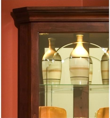 Pulaski Furniture Wood Framed 4 Shelf Corner Curio Cabinet in Cherry Brown