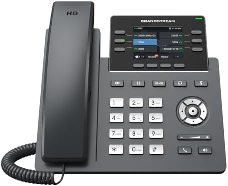 Grandstream GRP2613 IP Phone | 6 Lines, 4 SIP Accounts | 2.8-Inch Color Display | Dual-Port Gigabit Ethernet with Integrated PoE, Black