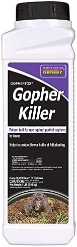 Bonide Gophertox Gopher Killer, 1 lb. Ready-to-Use Poison Bait Granules to Protect Lawn & Garden from Pocket Gophers