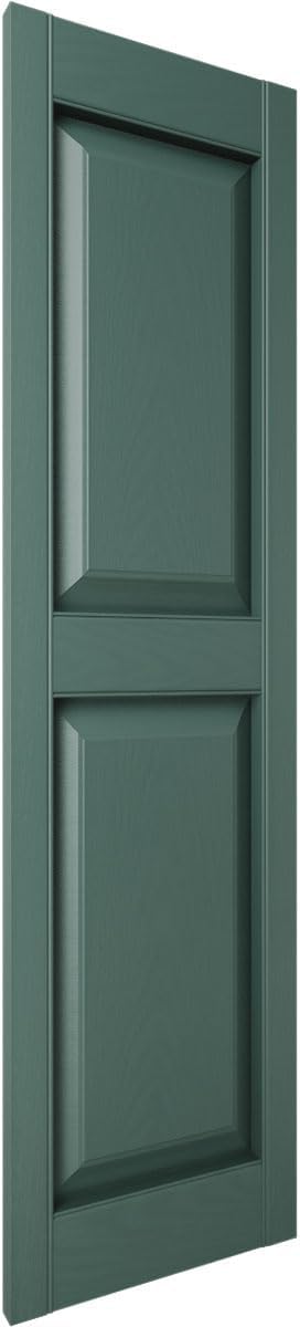 Mid America 00021247002 Standard Size Williamsburg Double Panel Vinyl Shutters, w/Installation Shutter-Lok's & Matching Screws (Per Pair), 002, 12"W x 47"H, Black