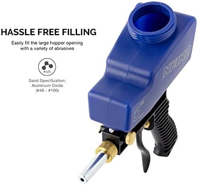 NEIKO 30068A Air Sand Blaster Gun | Remove Paint, Rust, Stains, and Grime on Surfaces | Gravity Feed | Replaceable Steel Nozzle