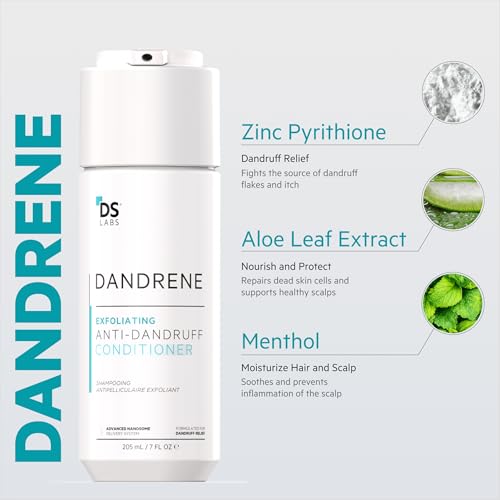 DS Labs Dandrene Dandruff Conditioner, 205mL - for Itchy, Flaky Scalp, Moisturizing Conditioner with Aloe Vera, Supports Scalp Health & Oil Control, For Seborrheic Dermatitis & Psoriasis | Powered by aloe vera, Nanosome Technology & botanicals to hydrate…