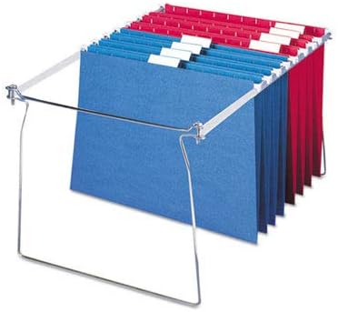 Smead Steel Hanging File Folder Frames, 2 Count, Gray, Adjustable Depth 23" to 27", Legal Size (64873)