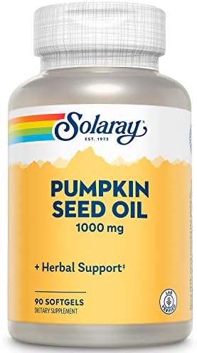 Solaray Pumpkin Seed Oil Capsules - Natural Omegas Pumpkin Seed Oil Extract Supplement for Women & Men
