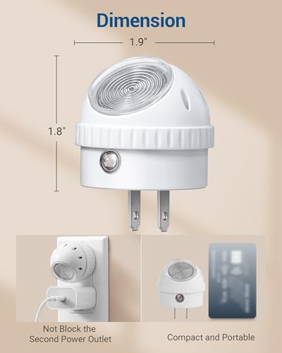 DEWENWILS Plug in Night Lights into Wall, Dusk to Dawn Sensor, 360° Rotating, Directional LED Nightlights for Kids, Nursy, Hallway, Bathroom, Bedroom