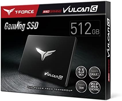 TEAMGROUP T-Force Vulcan G 512GB SLC Cache 3D NAND TLC 2.5 Inch SATA III Internal Solid State Drive SSD (R/W Speed up to 550/500 MB/s) T253TG512G3C301