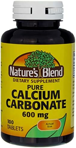 Nature`s Blend Calcium Carbonate 600mg Tablets 100 ct (pack of 2)