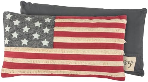 Primitives by Kathy 30505 Patriotic Throw Pillow, 19 x 10-Inch, American Flag