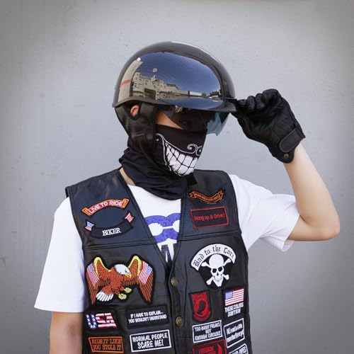VCOROS Carbon Fiber Open Face Retro Motorcycle Half Helmet DOT