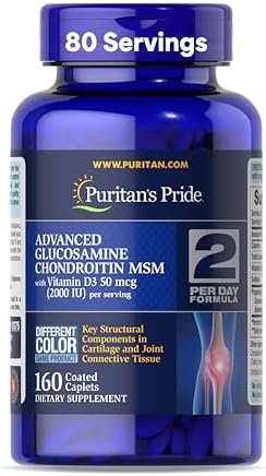 Puritan's Pride Advanced Glucosamine Chondroitin MSM with Vitamin D3 50mcg