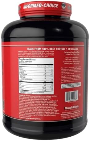 MuscleMeds CARNIVOR Mass Gainer Beef Protein Isolate Shake, 50 Grams Protein, 125 Grams Carbs, 0 Fat, 0 Sugar, Lactose Free, Halal Certified, Chocolate Peanut Butter, 6 Pound