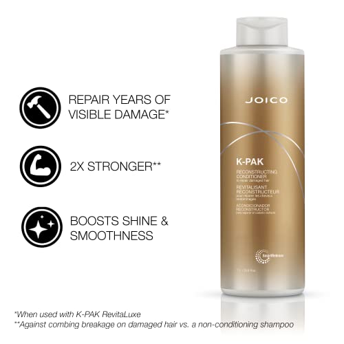 Joico K-PAK Daily Reconstructing Shampoo & Conditioner Set | For Damaged Hair | Repair Damage & Prevent Breakage | Double Hair Strength | Boost Shine | With Keratin & Guajava Fruit Extract
