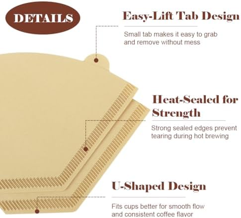 YQL #4 Cone Coffee Filters, 200 Count Paper Filters for Ninja Coffee Makers