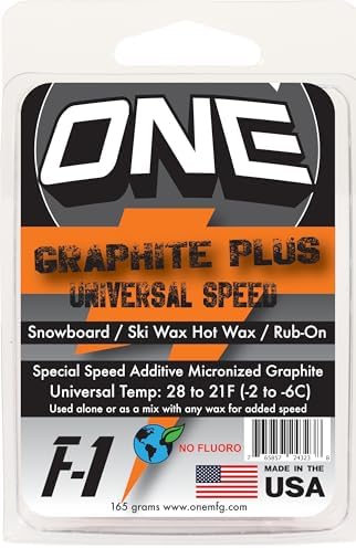 One-Wax - F1 Graphite Plus Additive 165g – Hot Wax/Rub-On Universal Speed Conditions Formula Snowboard/Ski/Nordic - Anti-Friction Performance