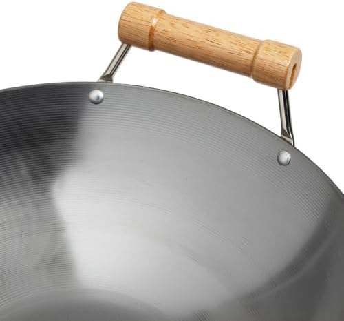 JOYCE CHEN Classic Series 12-Inch Carbon Steel Stir Fry Pan with Birch Handle