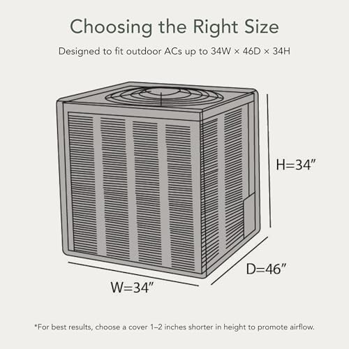 Covermates Classic Heavy-Duty Air Conditioner Cover - Durable All-Weather Protection for Outdoor Central AC Units - Water-Resistant 12-Gauge Vinyl Shell, 26W x 26D x 32H, Green