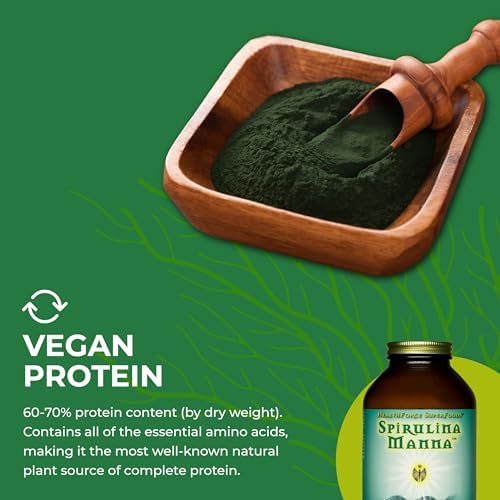 HealthForce SuperFoods Spirulina Manna - 5.25 oz Spirulina Powder - All Natural Nutrient Rich Superfood with Vitamins, Minerals
