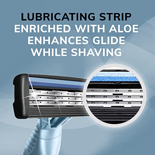 BIC Flex 3 Men's Disposable Razors, 3-Blade, Smooth Shave, 8-Pack | Pivoting Head for Easy Control | Lubricating Aloe Strip for Comfort | Ergonomic Handle for Better Grip