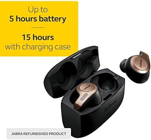 Jabra Elite 65t Alexa Enabled True Wireless Earbuds Charging Case - Copper Black (Renewed)