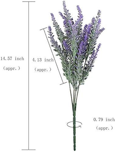 GTIDEA 4pcs Artificial Lavender Flowers Faux Purple Flocked Plastic Flowers | Artificial Flowers for Home Wedding Kitchen Garden Patio Window Box Office Table Centerpieces Indoor Outdoor Décor