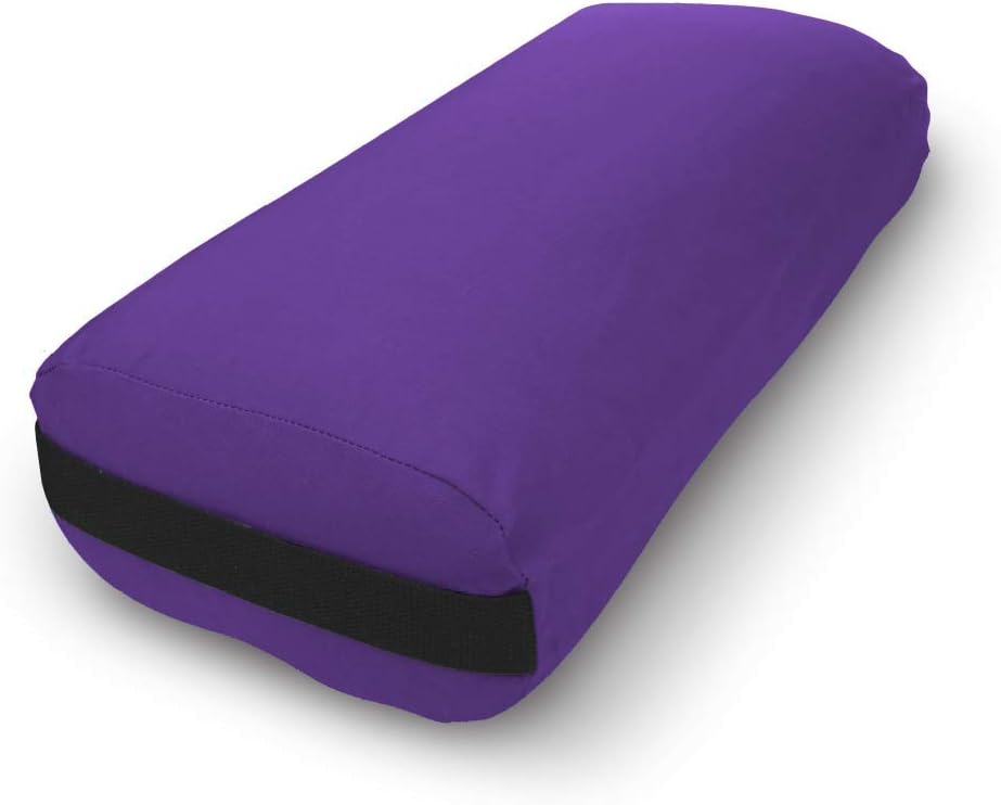 Bean Products Cotton Batting Yoga Bolster - Studio Grade Round or Rectangular Restorative Yoga Pillow for Pilates and Yin Practice - Soft Yet Firm Support with Cotton Cover - Made in The USA