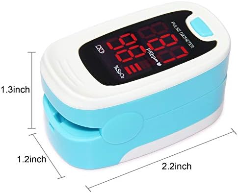 CONTEC CMS50M Fingertip Pulse Oximeter Blood Oxygen Saturation Monitor with Lanyard Blue White Color