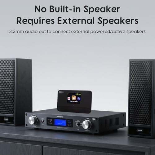 Ocean Digital WR-03M Internet Radio Receiver (No Built-in Speaker) with Bluetooth, FM, Wi-Fi, LAN, Optical & Line Out, UPnP/DLNA Streaming
