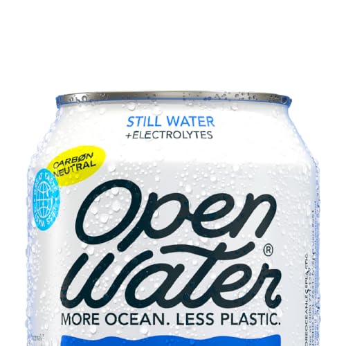 Open Water Still 12oz cans (2 cases, 24 cans) - Sustainable Aluminum Canned Still Water With Electrolytes - 7.0 pH Balanced BPA-Free Ultra-Purified Water