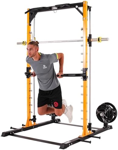 Altas Strength 3035 Half Smith Machine Power Cage with 1000 lb Capacity | Guided lifting station with landmine, pull-up bar, safety catches