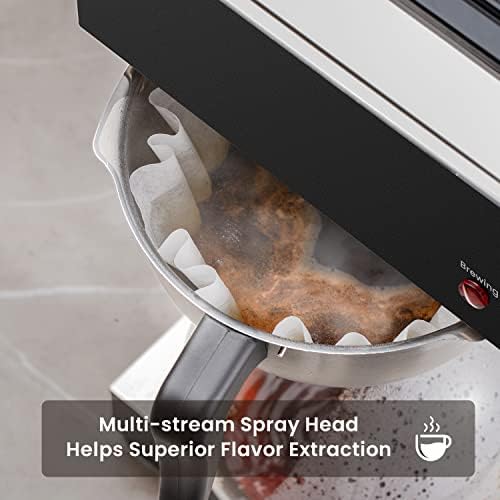 SYBO 12-Cup Commercial Pour Over Coffee Maker SF-CB-2GA | ETL Certified, Stainless Steel, Reusable Brew Basket, Spray Head, Fast Brewing
