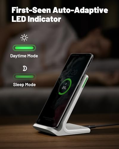 INIU Wireless Charger, 15W Fast Wireless Charging Phone Station with LED
