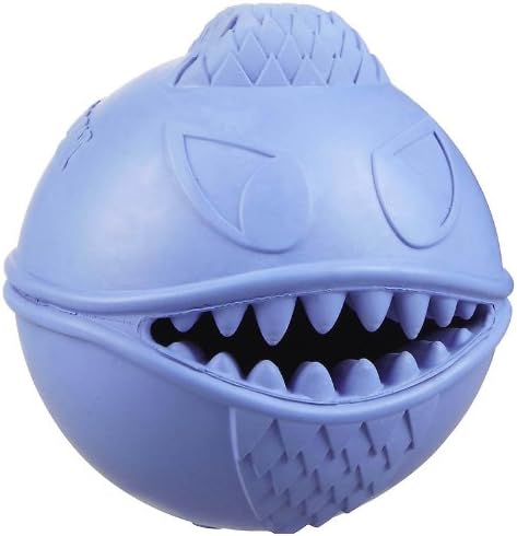 Jolly Pets Monster Ball Bouncing Dog Toy/Treat Holder, 3.5 Inches, Blue