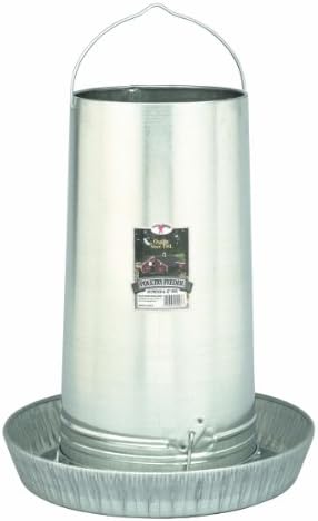 Little Giant® Hanging Metal Poultry Feeder | Chicken Feeder | Outdoor Hanging Bird Feeder | Galvanized Steel Feed Container with Hanging Handle | 40 Pound