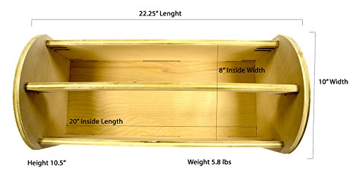 EISCO Classic Wooden Toolbox Made in America 22.25" Long x 10 Wide" x 10.5" High, Unfinished American Birch Plywood - hBAR at Home Series