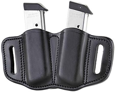 1791 Gunleather Double Mag Pouch, Single Stack 9mm, 40, 45 Magazine Holder | Double magazine pouch fits most 1911 single stack mags, handcrafted with 100% American steerhide leather