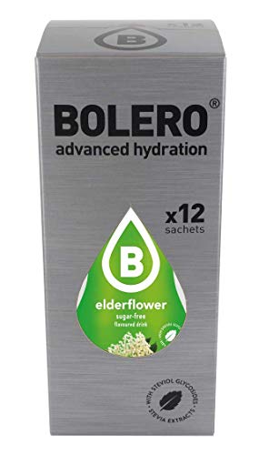 Bolero- Sugar Free Drink Mix Packets Elderberry Fruit Flavors | Powdered Flavored Water Packets | 12 Large Sachet On The Go Packets
