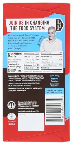 Equal Exchange, Chocolate Bar Extreme Dark Organic, 2.8 Ounce