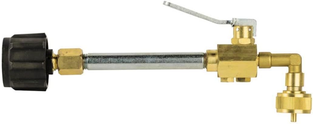 Flame King Refillable 1LB Empty Propane Cylinder Tank with Refill Kit and CGA600 Connection - Reusable, Safe and Legal Refill Option